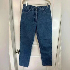 Woolrich Women’s Vintage 90s Dark Denim Black Fleece Lined Blue Jeans - Size 10